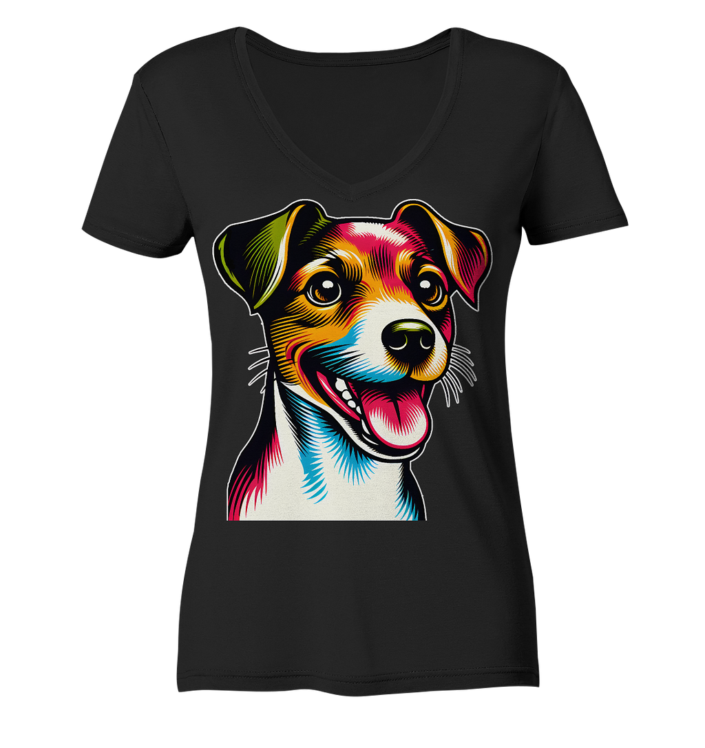 Jack Russell Terrier Pop Art - Ladies V-Neck Shirt