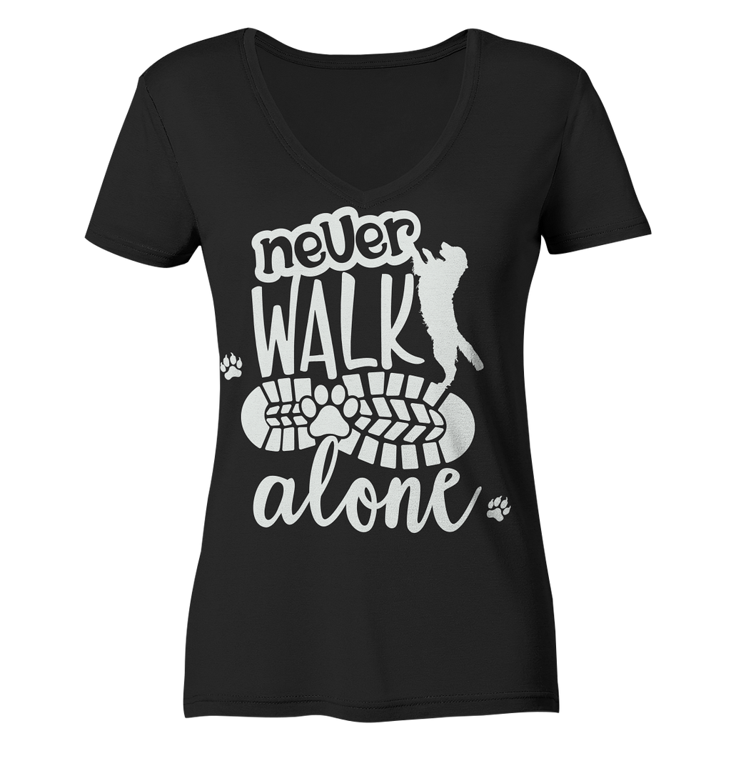 Hundefreunde You never walk alone - personalisierbar - Ladies V-Neck Shirt