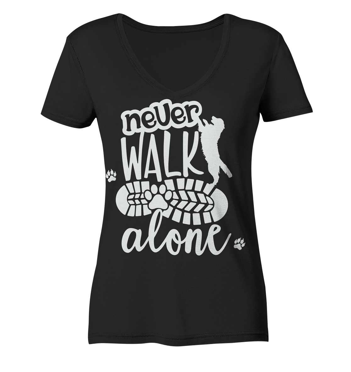 Hundefreunde You never walk alone - personalisierbar - Ladies V-Neck Shirt