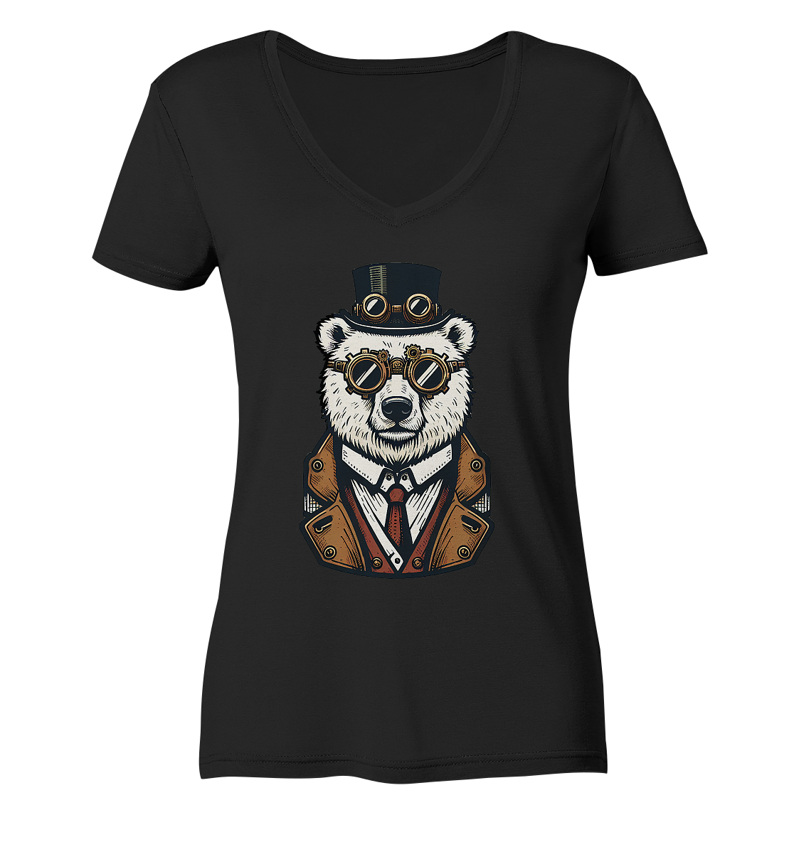 Eisbär Steampunk Polar Bear  - Ladies V-Neck Shirt