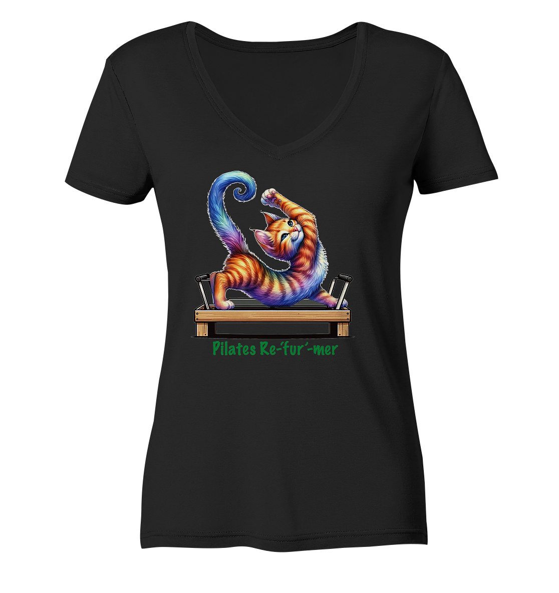 Pilates Reformer Re-fur-mer Katze lustig - Ladies V-Neck Shirt