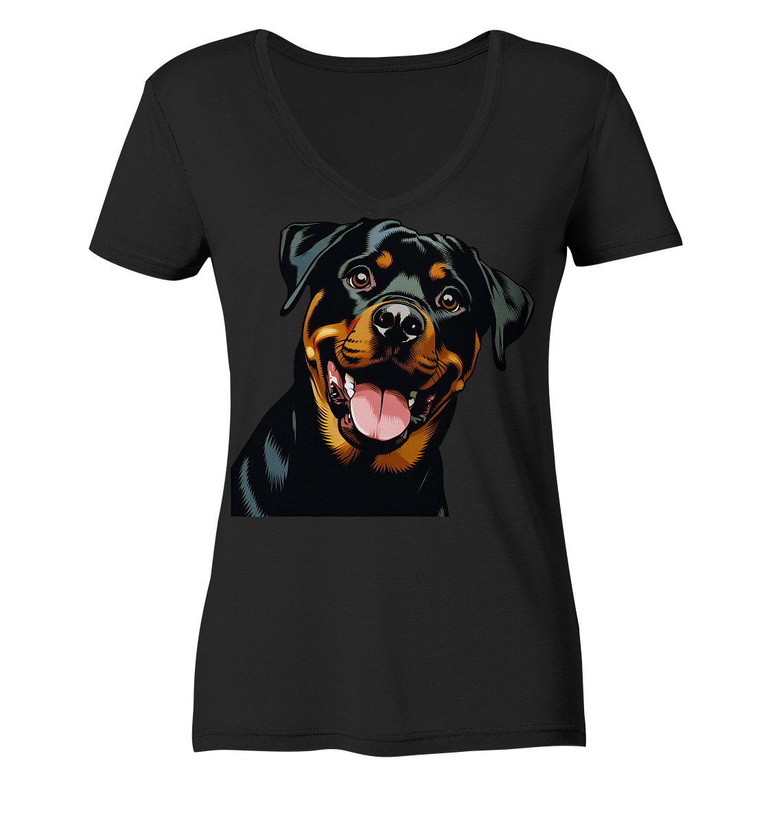 Rottweiler  Comic - personalisierbar - Ladies V-Neck Shirt