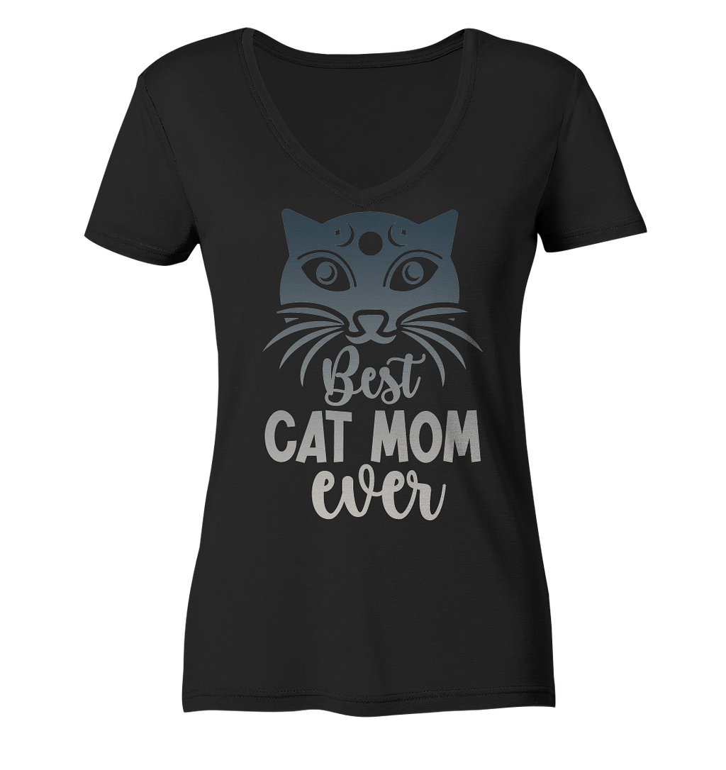 Best Cat Mum ever personalisierbar - Ladies V-Neck Shirt