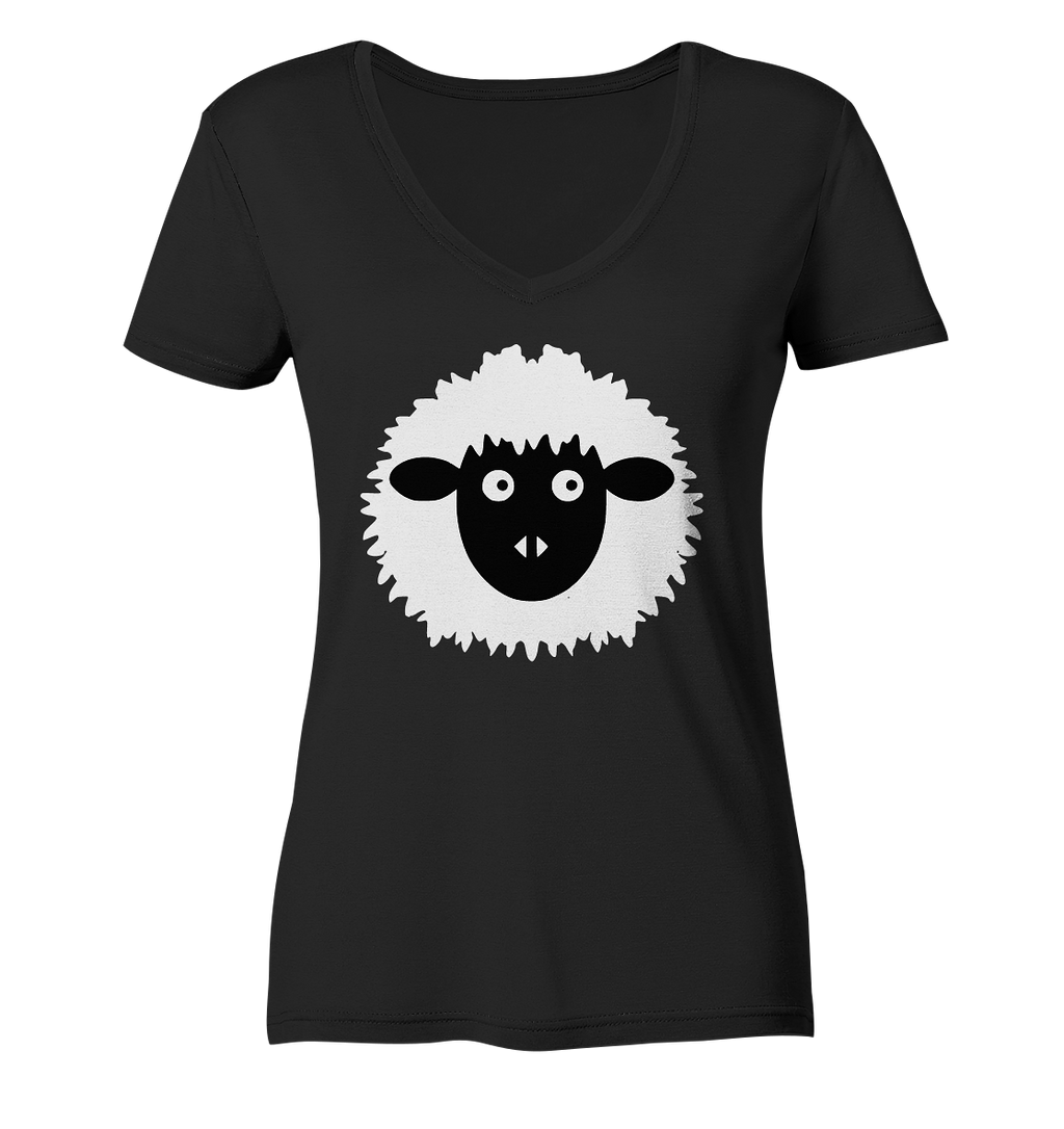 Schaf comic -personalisierbar - Ladies V-Neck Shirt