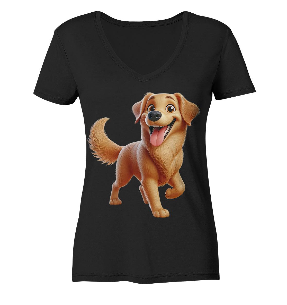 Golden Retriever Comic - personalisierbar - Ladies V-Neck Shirt