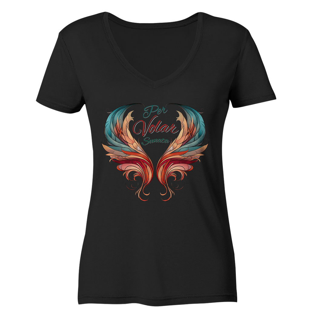 Per Volar Sunata  - Ladies V-Neck Shirt