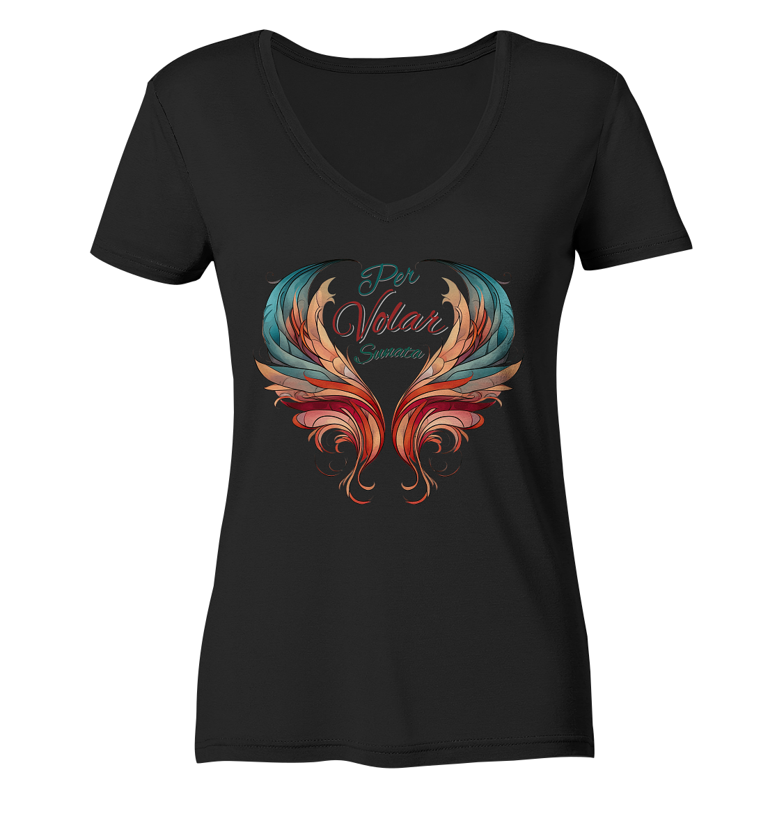 Per Volar Sunata  - Ladies V-Neck Shirt
