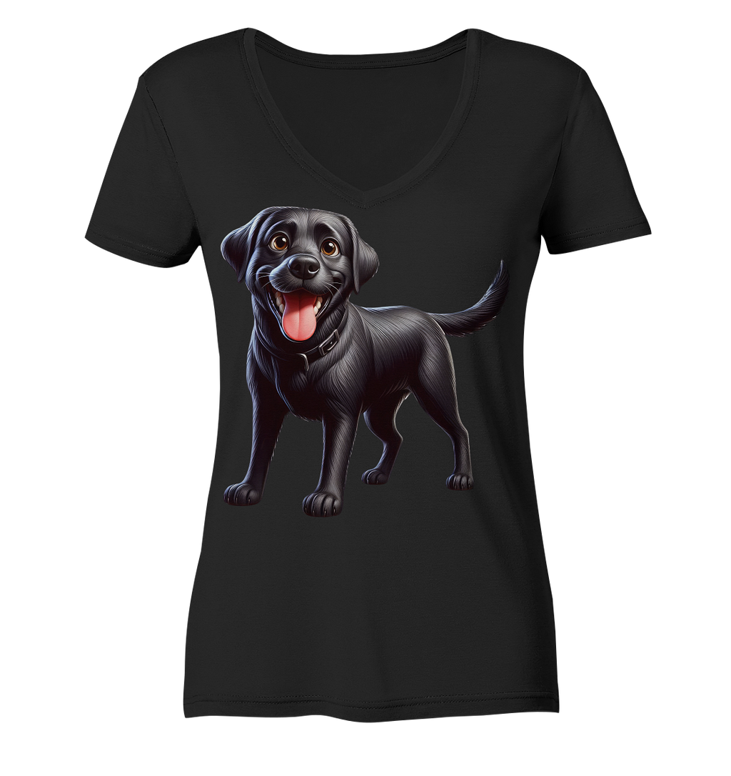 Cartoon Labrador Retreiver - personalisierbar - Ladies V-Neck Shirt
