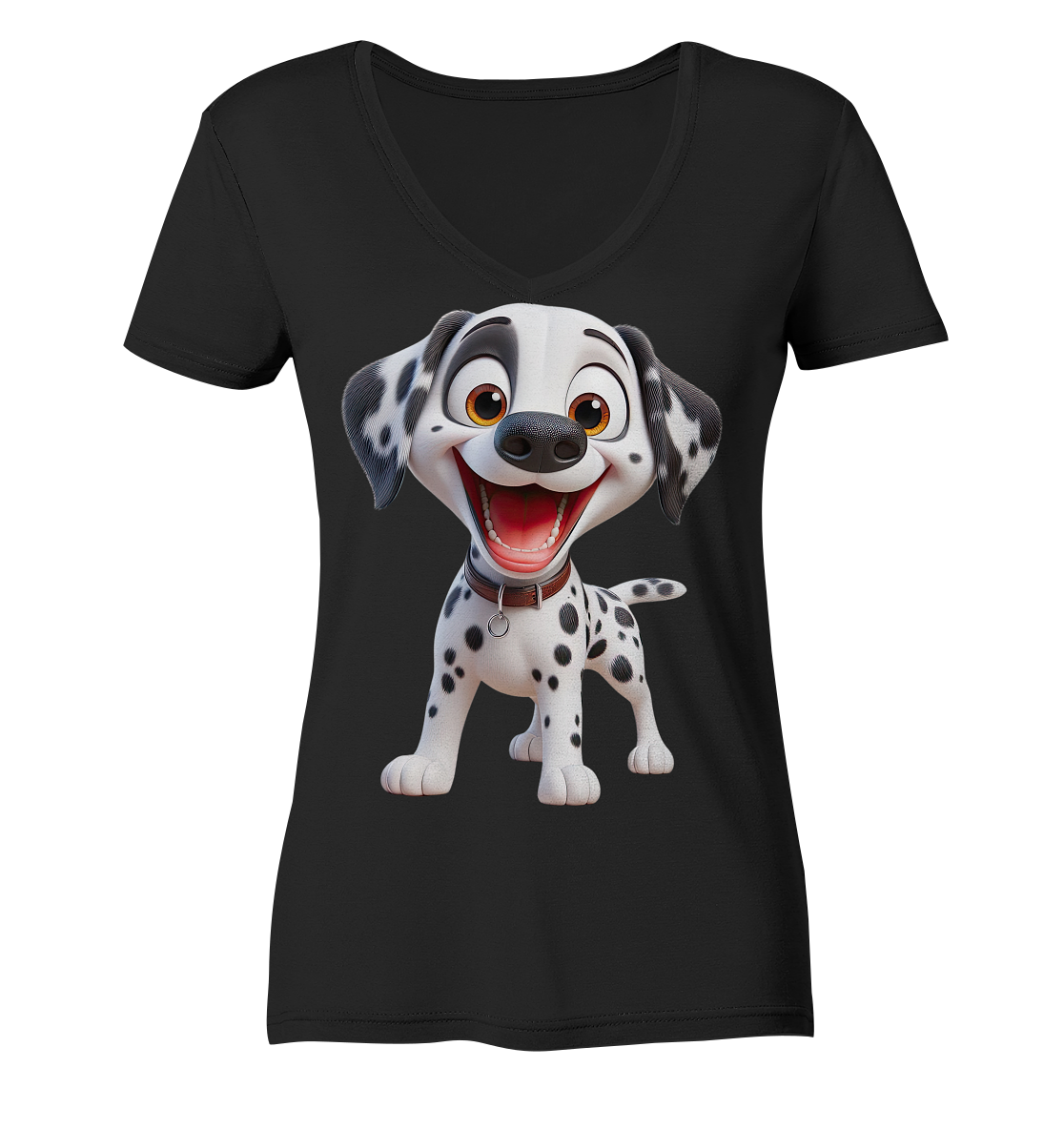 Dalmatina Cartoon - personalisierbar - Ladies V-Neck Shirt