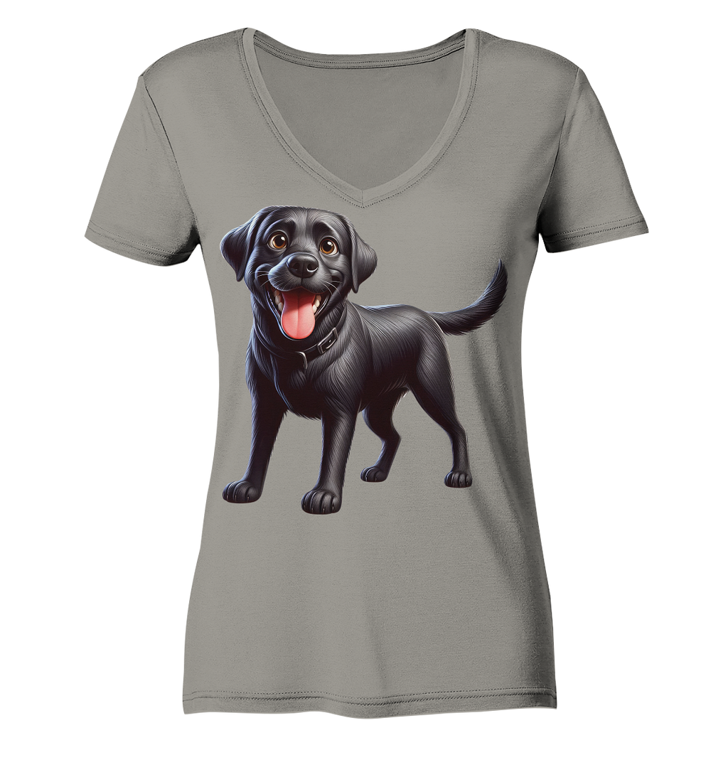 Cartoon Labrador Retreiver - personalisierbar - Ladies V-Neck Shirt