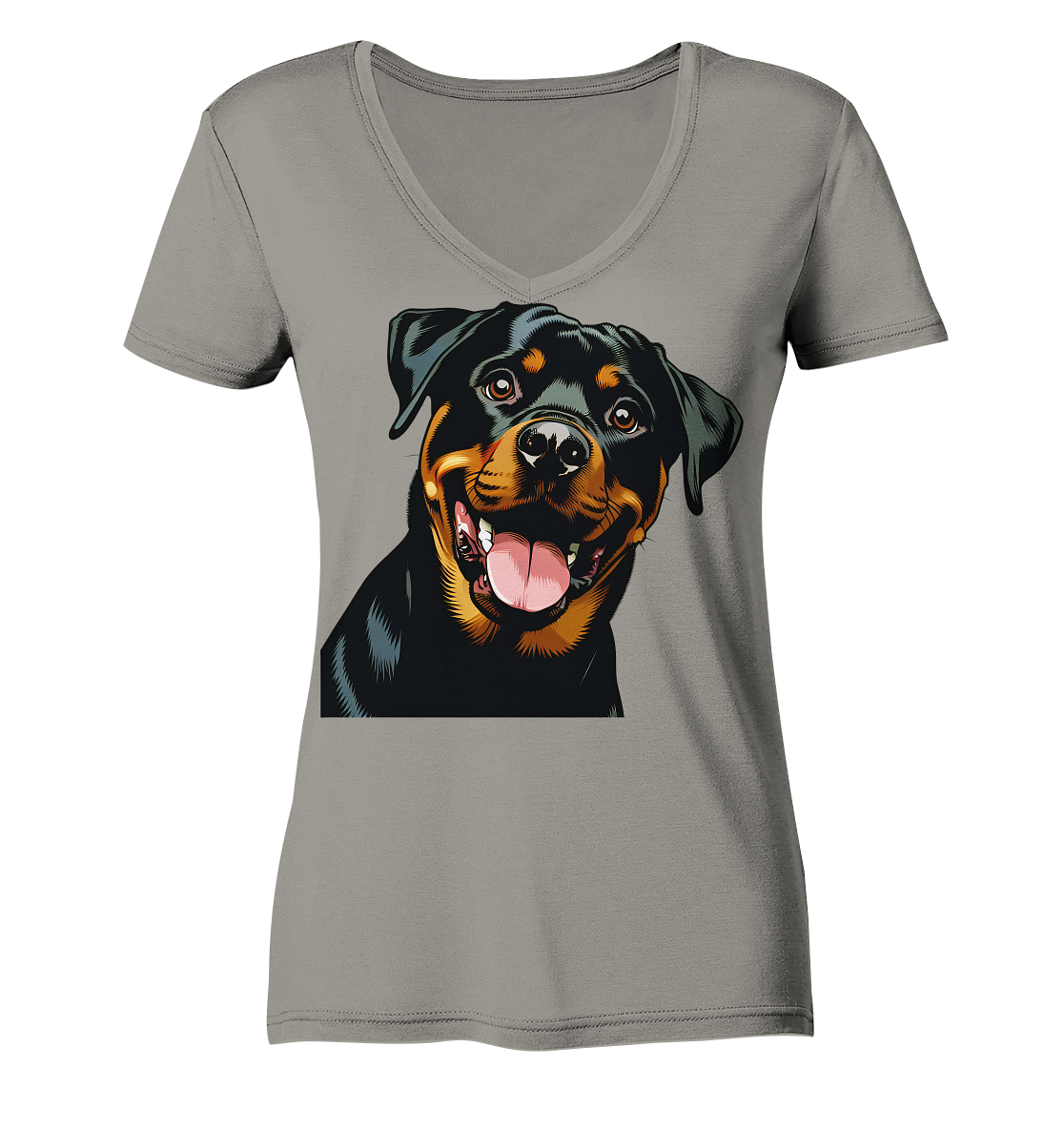 Rottweiler  Comic - personalisierbar - Ladies V-Neck Shirt