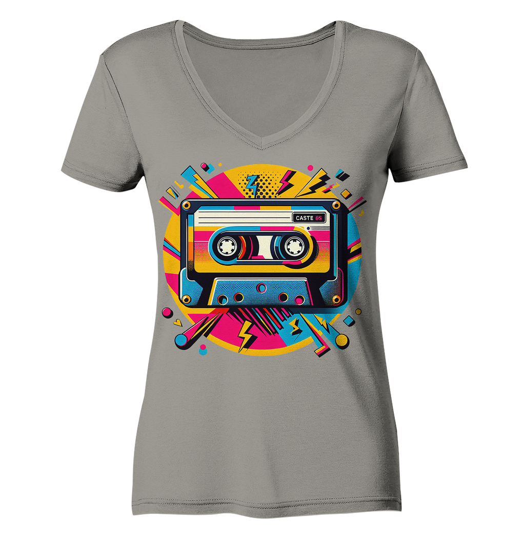 80s Kasettentape - Ladies V-Neck Shirt