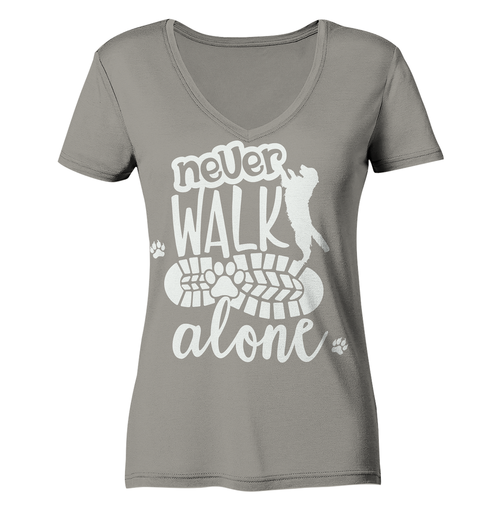 Hundefreunde You never walk alone - personalisierbar - Ladies V-Neck Shirt