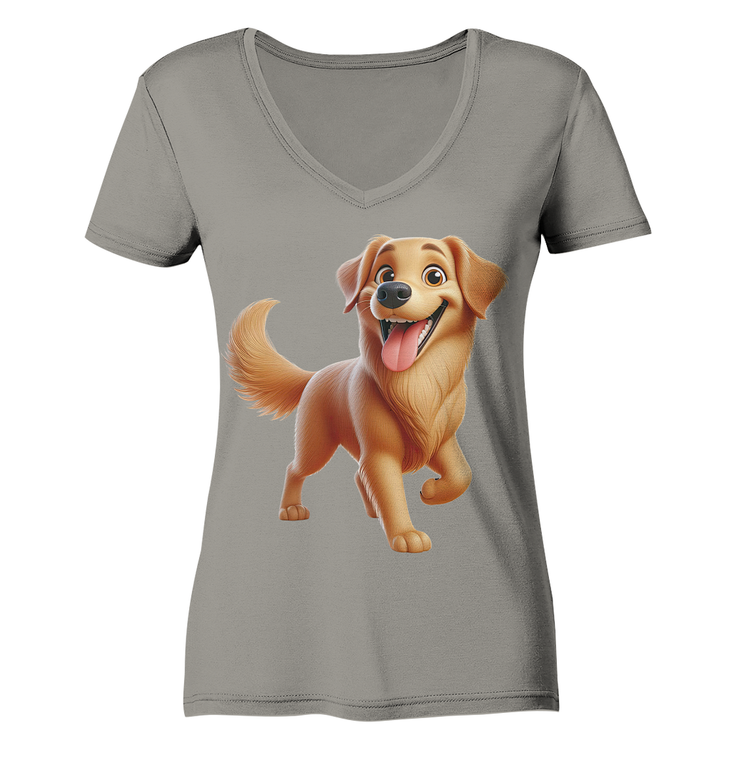 Golden Retriever Comic - personalisierbar - Ladies V-Neck Shirt