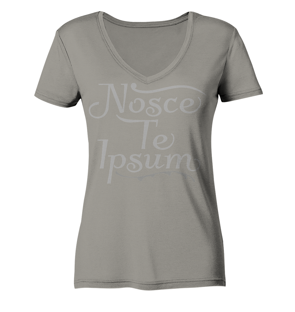 Nosce Te Ipsum – Erkenne dich selbst, Latein  - Ladies V-Neck Shirt