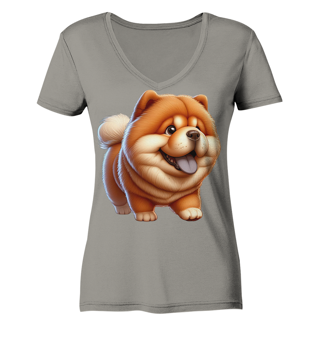 Chow Chow Cartoon Hund - personalisierbar - Ladies V-Neck Shirt