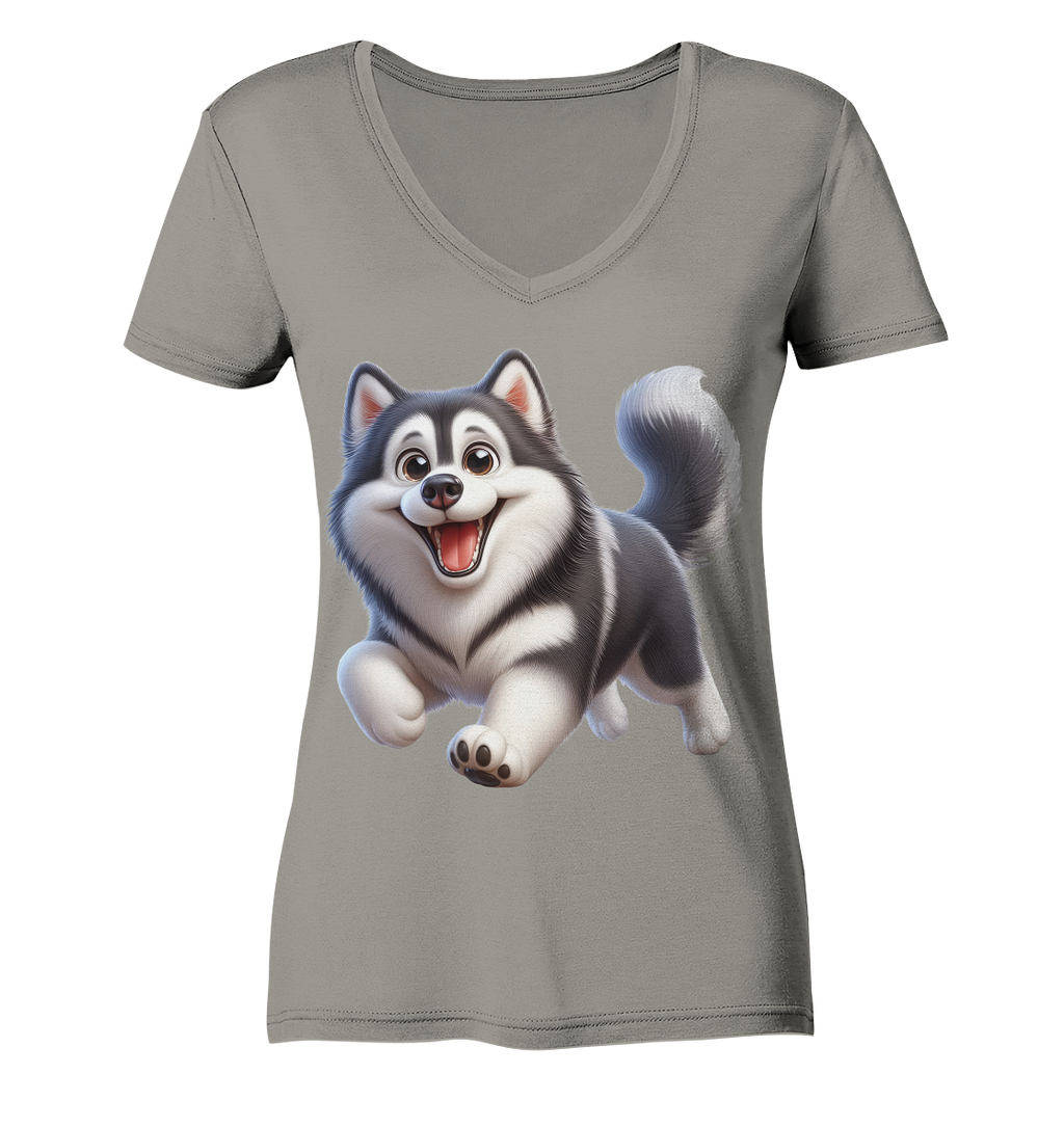 Husky Comic - personalisierbar - Ladies V-Neck Shirt