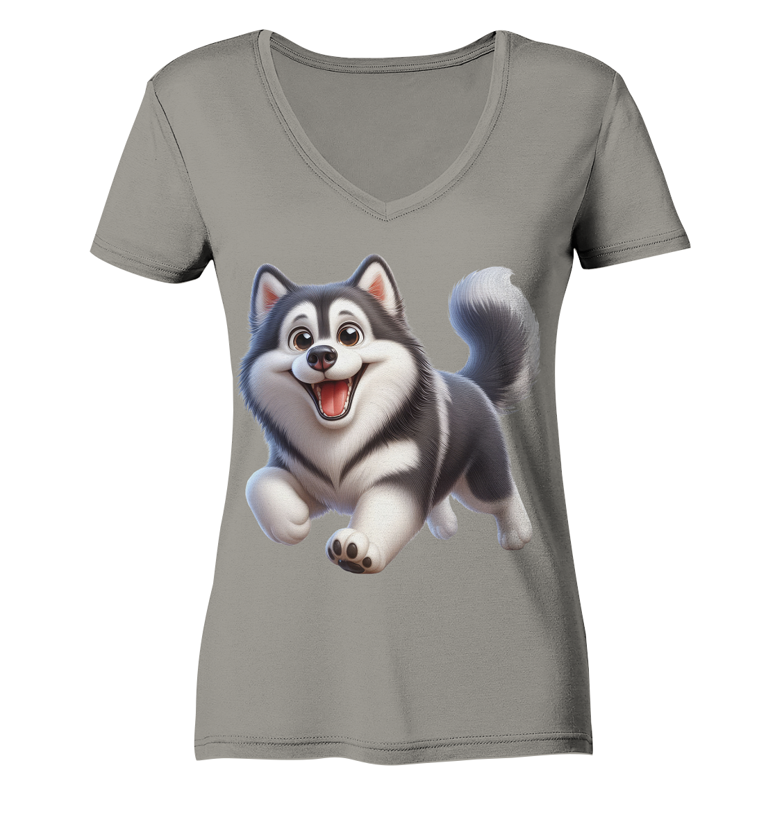 Husky Comic - personalisierbar - Ladies V-Neck Shirt