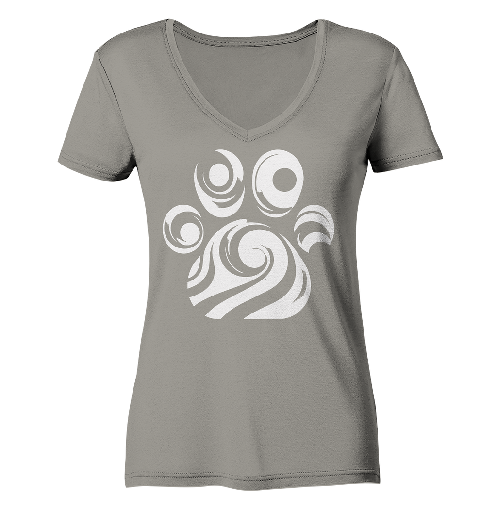 Pfote Design modern und abstrakt - Ladies V-Neck Shirt