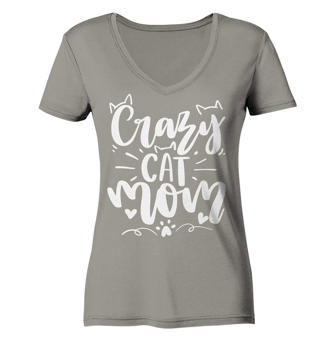 Crazy cat Mom - Ladies V-Neck Shirt