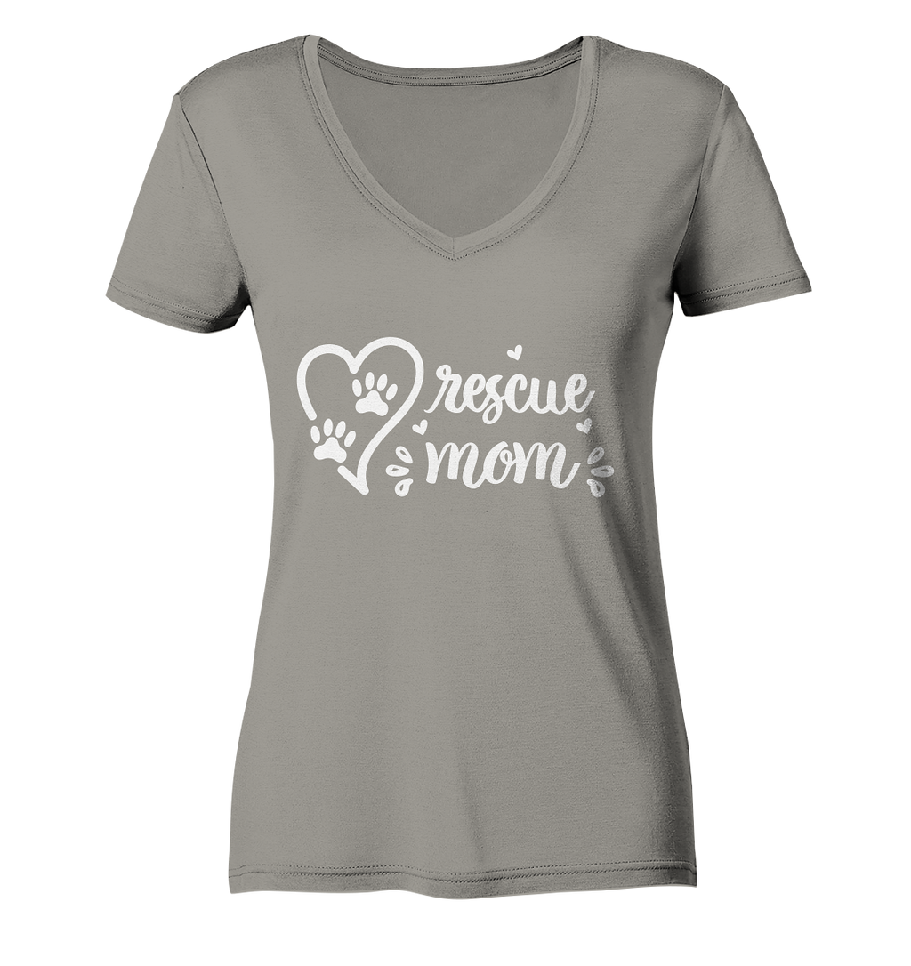 Rescue Mom - Personalisiert - Ladies V-Neck Shirt