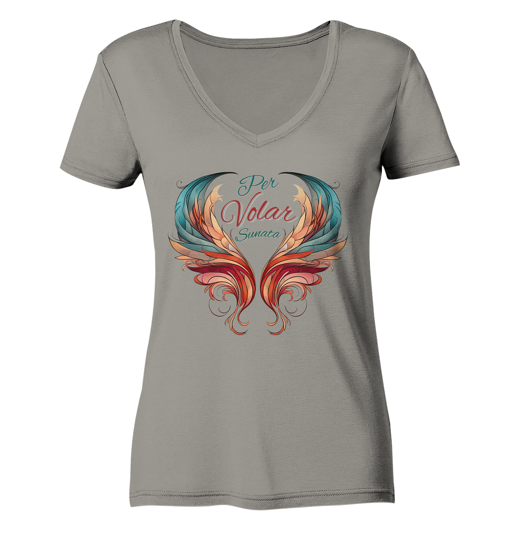 Per Volar Sunata  - Ladies V-Neck Shirt