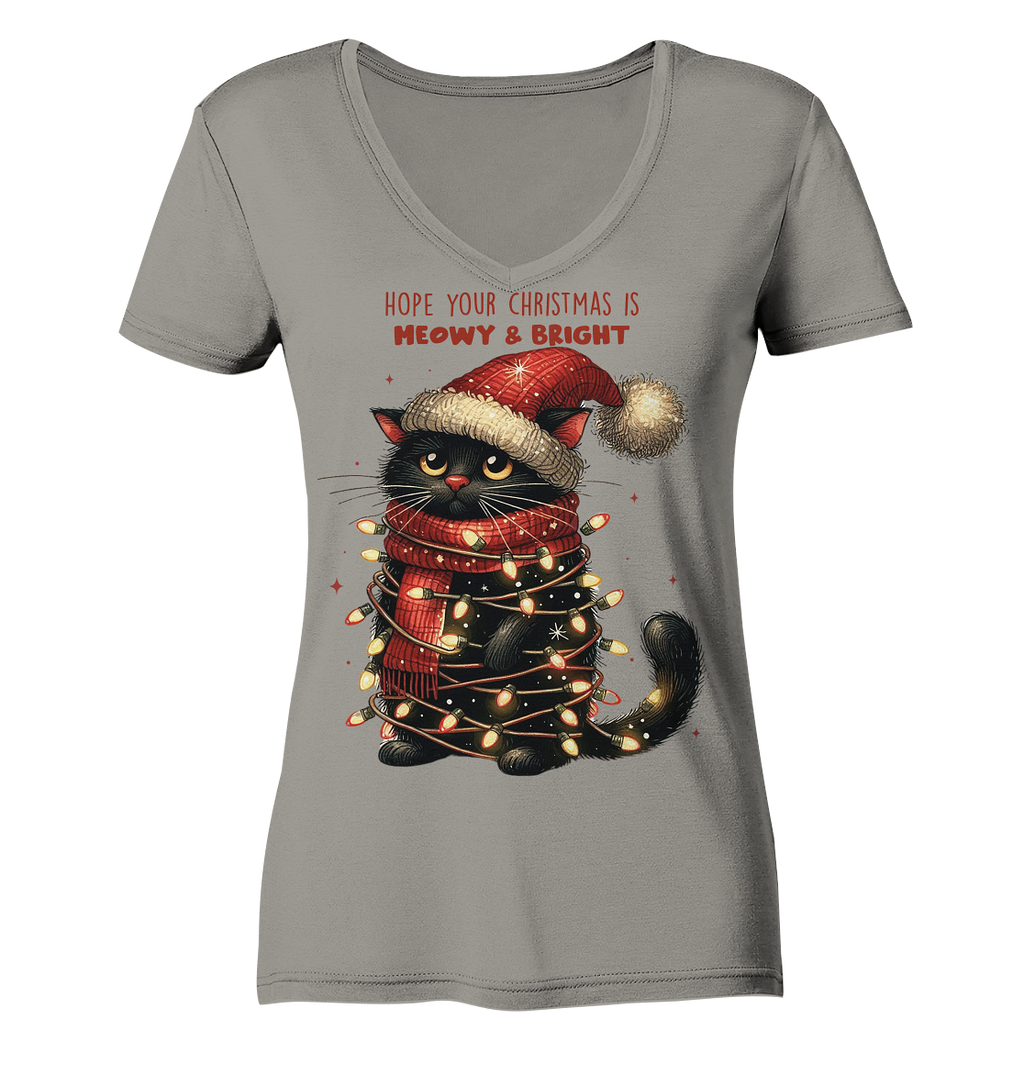 Weihnachts Katze Christmas is Moewy - Ladies V-Neck Shirt