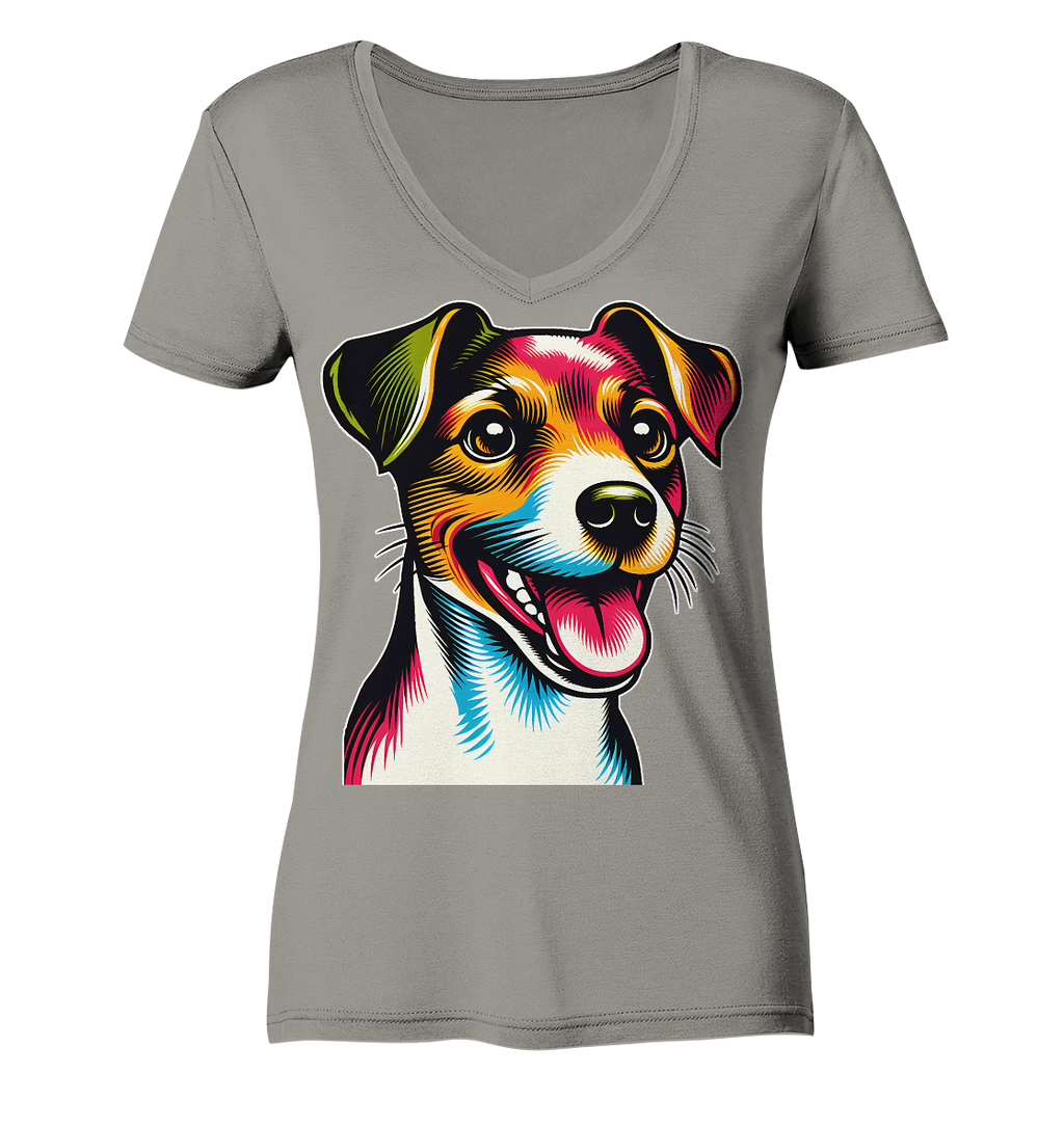 Jack Russell Terrier Pop Art - Ladies V-Neck Shirt