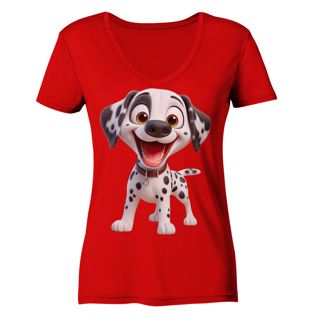 Dalmatina Cartoon - personalisierbar - Ladies V-Neck Shirt