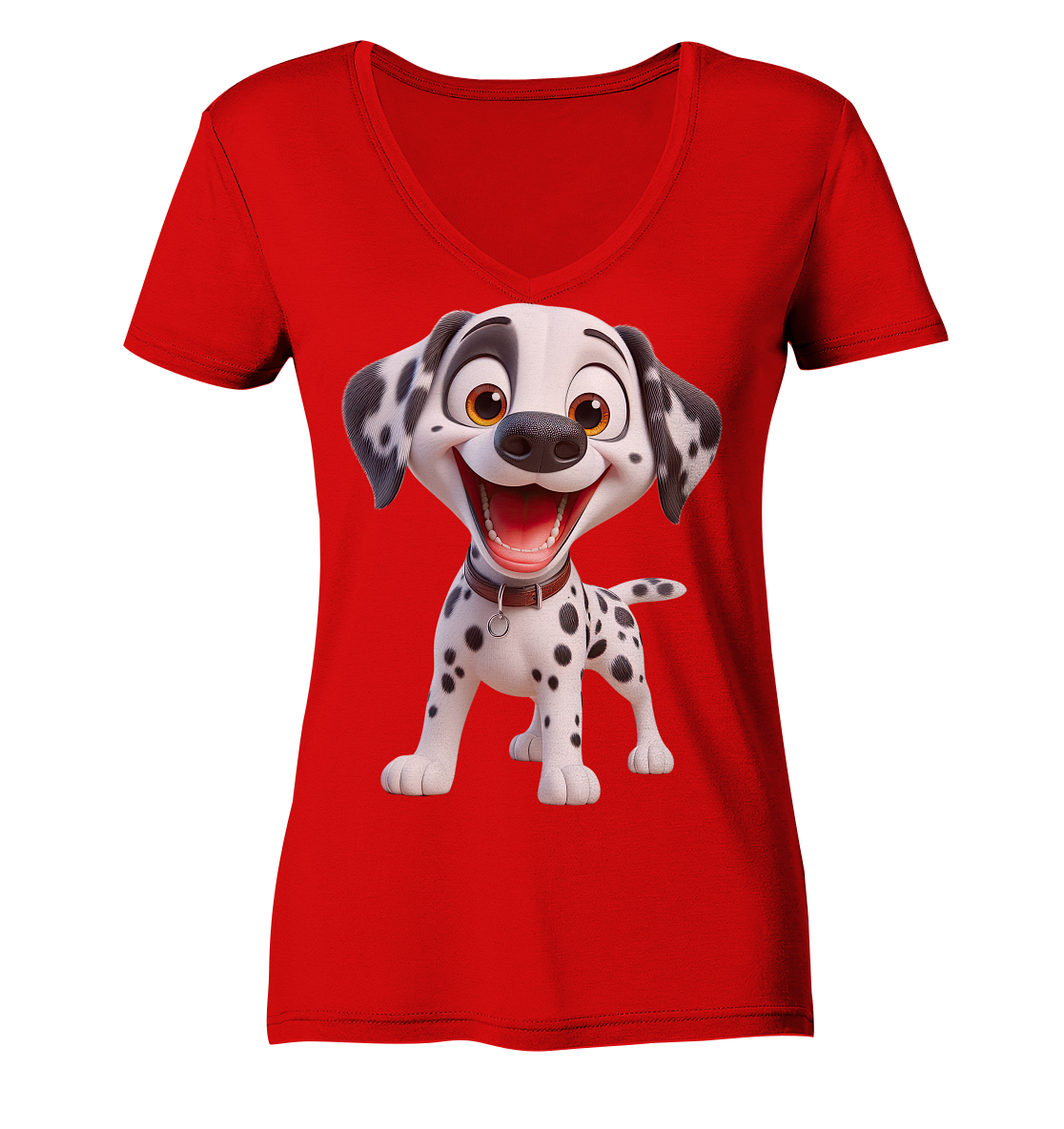 Dalmatina Cartoon - personalisierbar - Ladies V-Neck Shirt