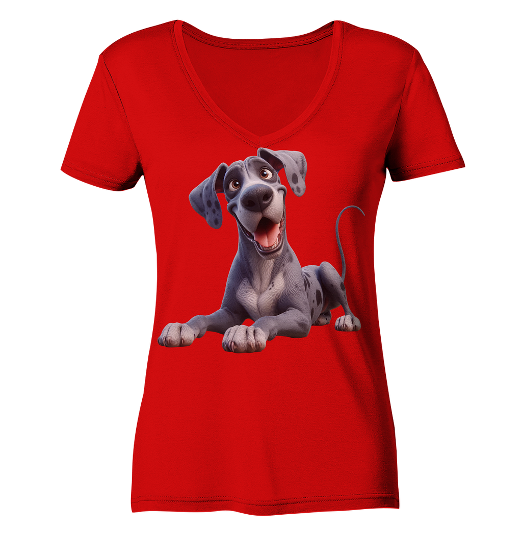 Dänische Dogge - personalisierbar - Ladies V-Neck Shirt