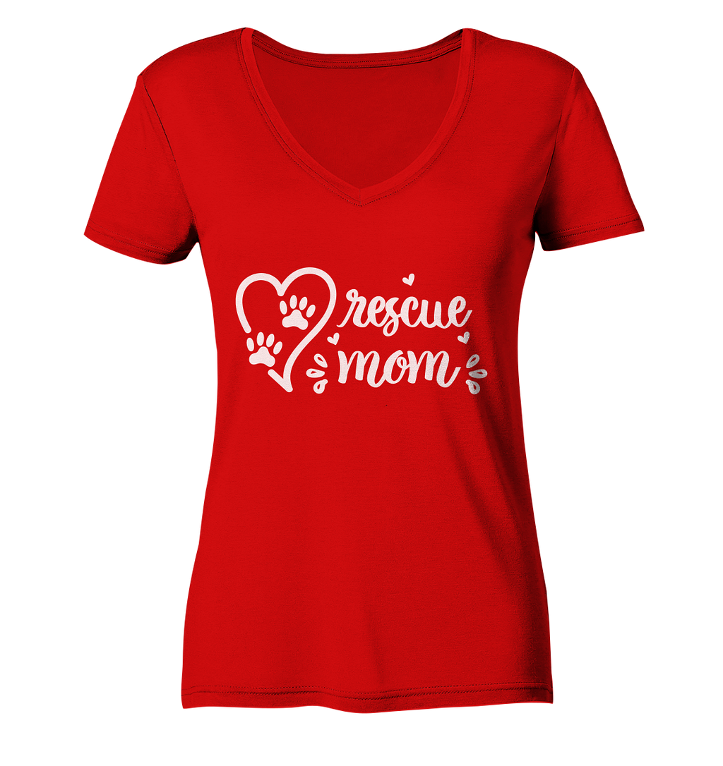 Rescue Mom - Personalisiert - Ladies V-Neck Shirt