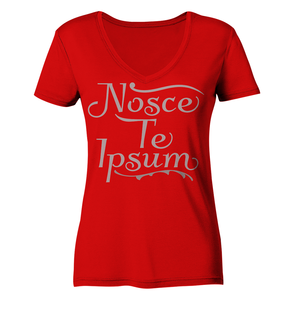 Nosce Te Ipsum – Erkenne dich selbst, Latein  - Ladies V-Neck Shirt