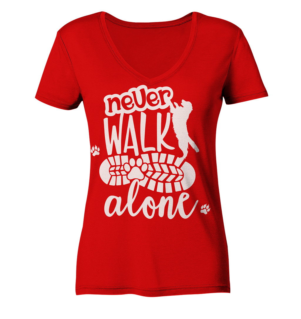 Hundefreunde You never walk alone - personalisierbar - Ladies V-Neck Shirt