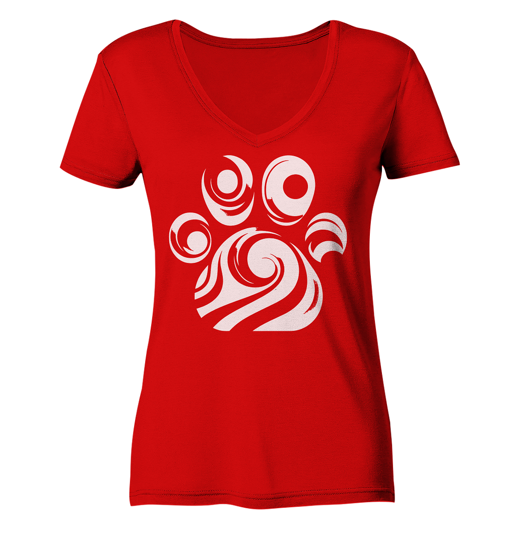 Pfote Design modern und abstrakt - Ladies V-Neck Shirt