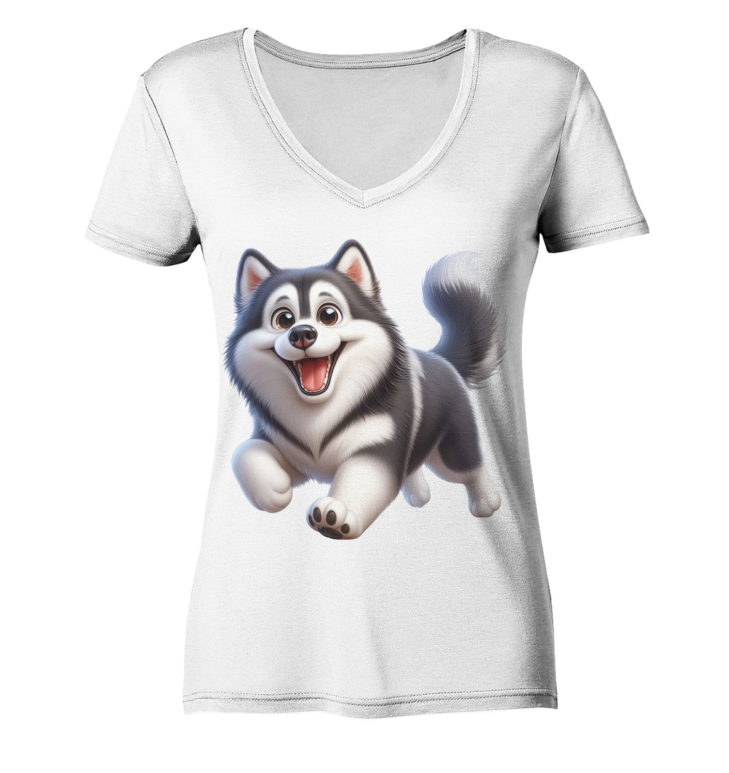 Husky Comic - personalisierbar - Ladies V-Neck Shirt