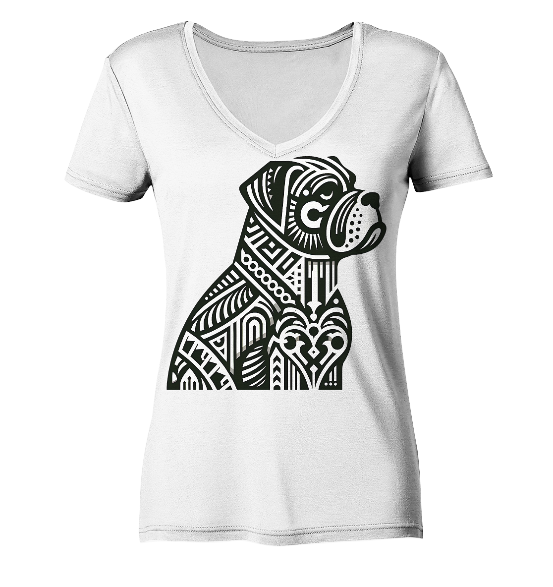 Hund Mastif Art Deco  - personalisierbar - Ladies V-Neck Shirt