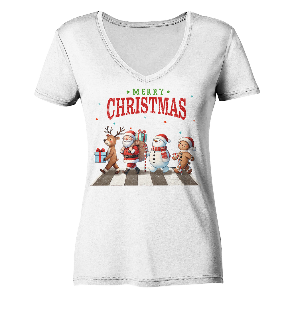 Merry Christmas Zebrastreifen - Ladies V-Neck Shirt
