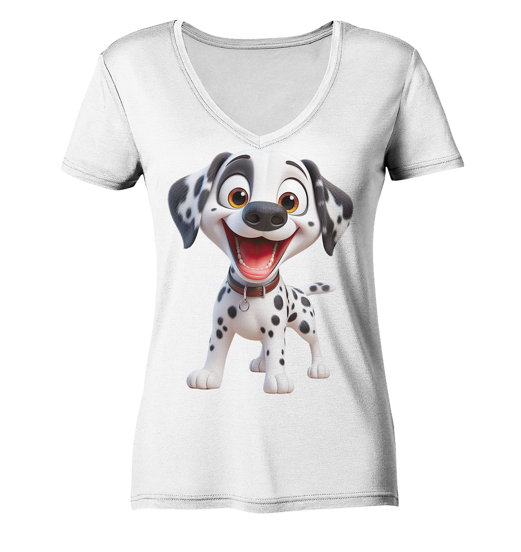Dalmatina Cartoon - personalisierbar - Ladies V-Neck Shirt