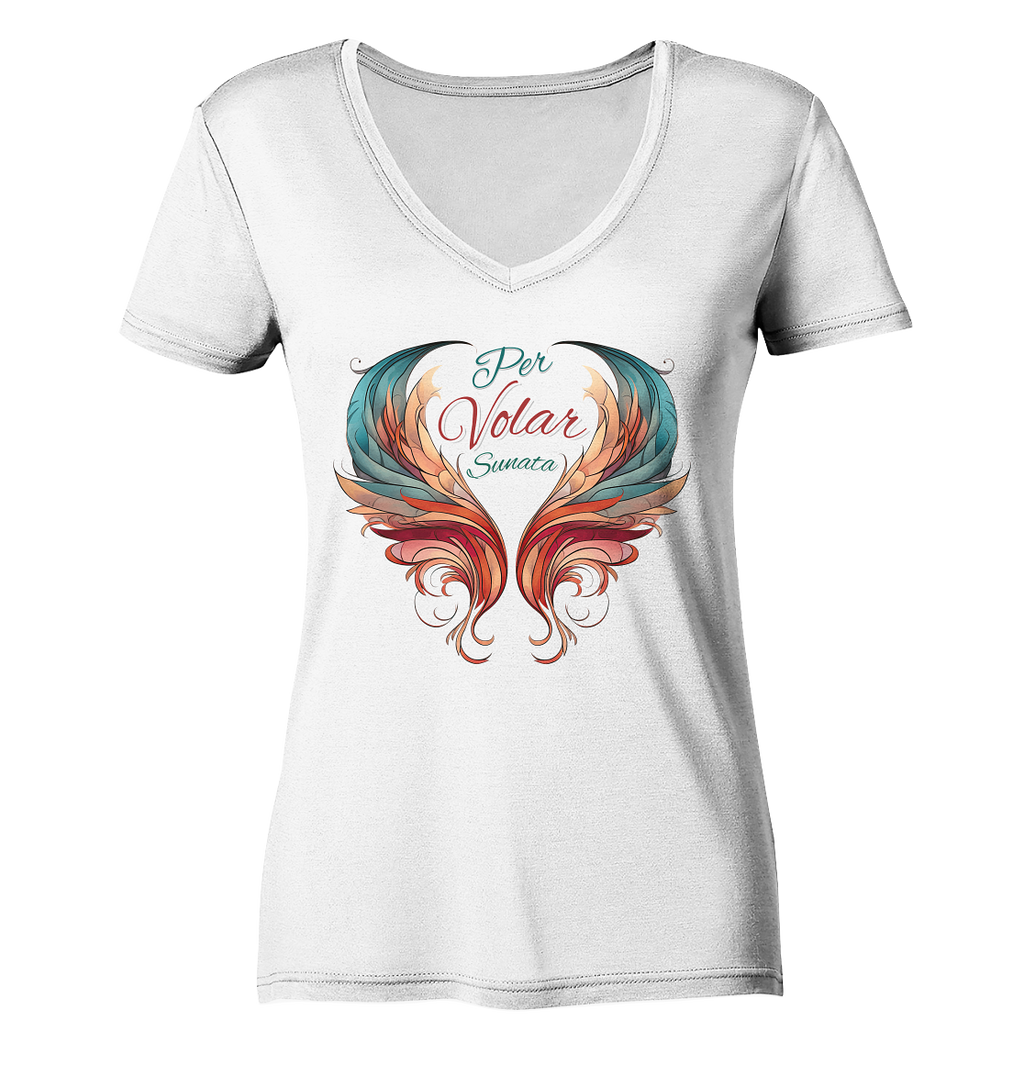 Per Volar Sunata  - Ladies V-Neck Shirt