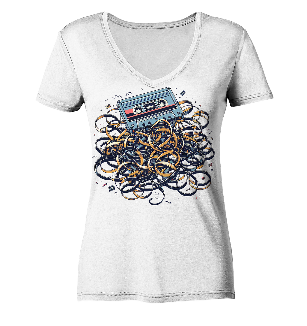 80s Kasettentape - Ladies V-Neck Shirt