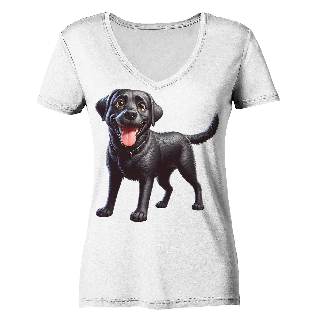 Cartoon Labrador Retreiver - personalisierbar - Ladies V-Neck Shirt