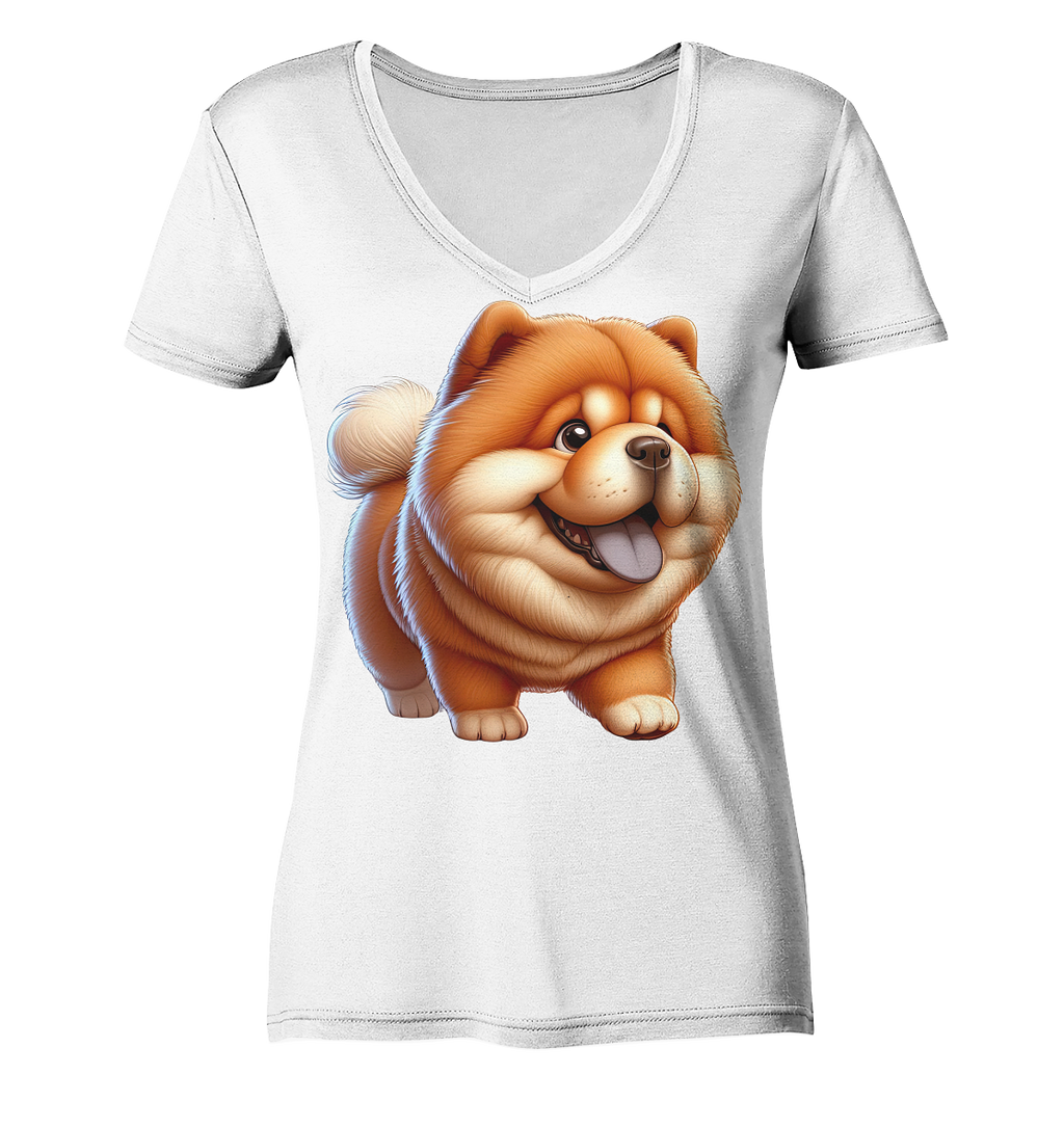 Chow Chow Cartoon Hund - personalisierbar - Ladies V-Neck Shirt