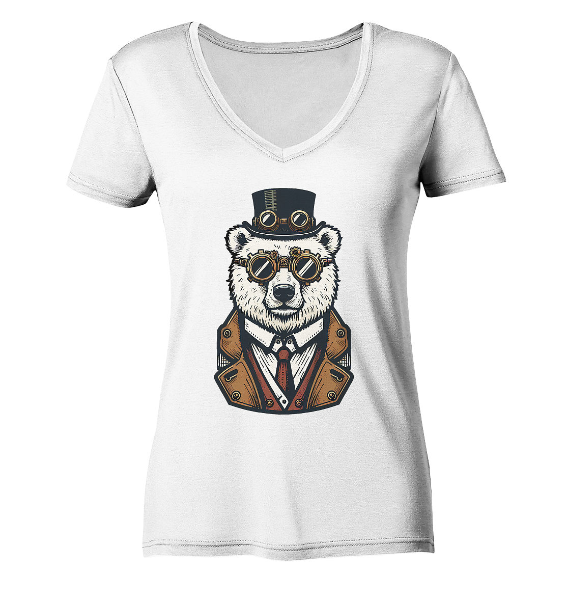 Eisbär Steampunk Polar Bear  - Ladies V-Neck Shirt