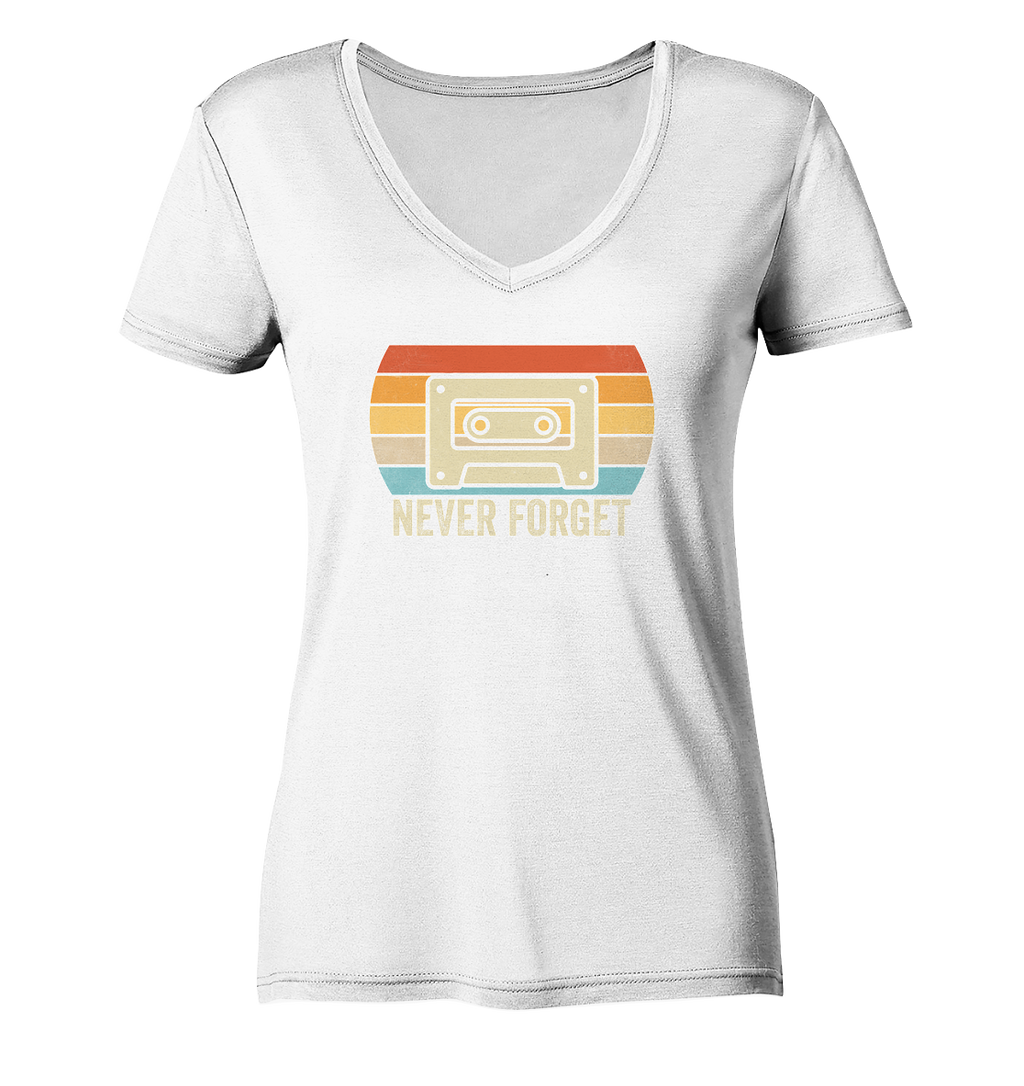 Never Forget Kassette 80's - Ladies V-Neck Shirt