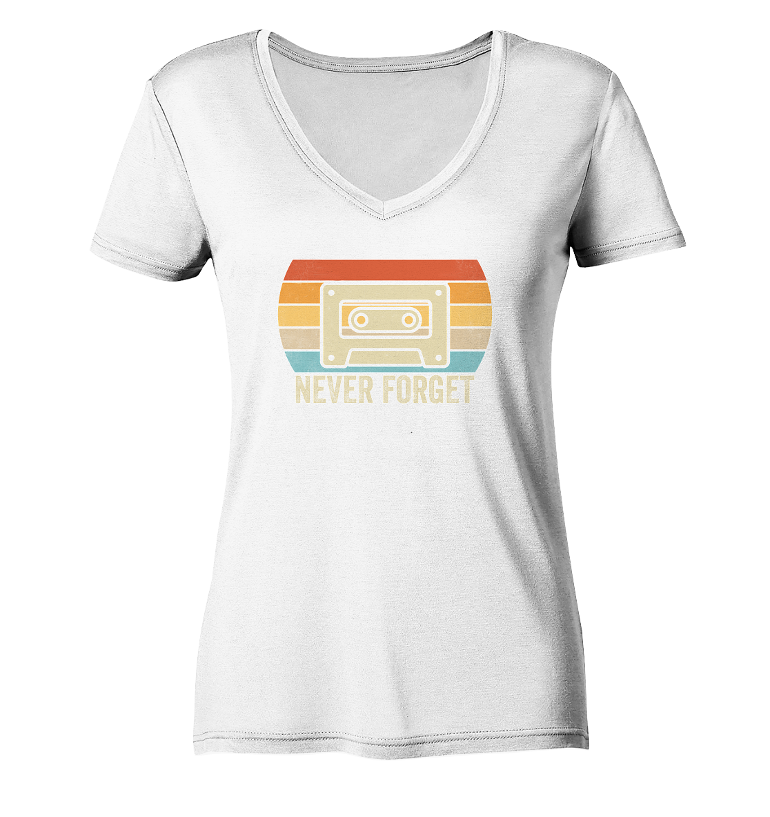 Never Forget Kassette 80's - Ladies V-Neck Shirt