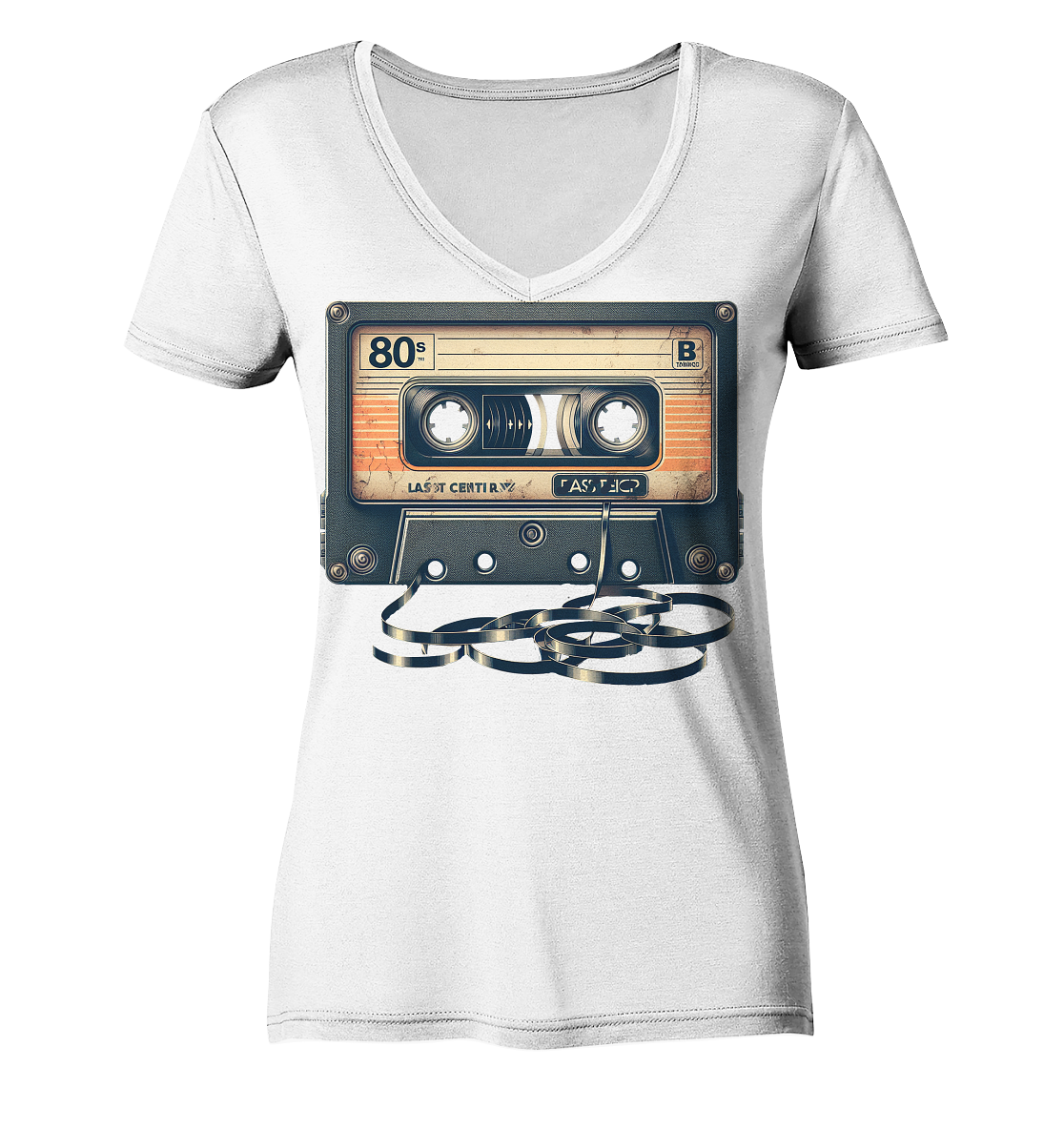 80s Kassettentape - Ladies V-Neck Shirt
