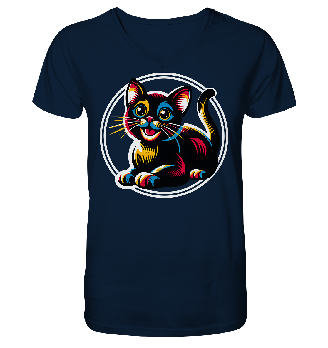 Kätzchen Pop Art - personalisierbar - Mens Organic V-Neck Shirt
