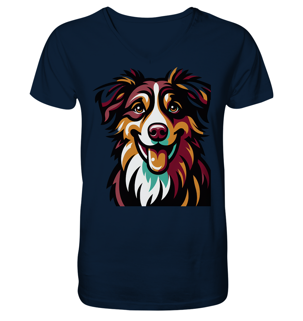 Australian Shepherd Hund - personalisierbar - Mens Organic V-Neck Shirt