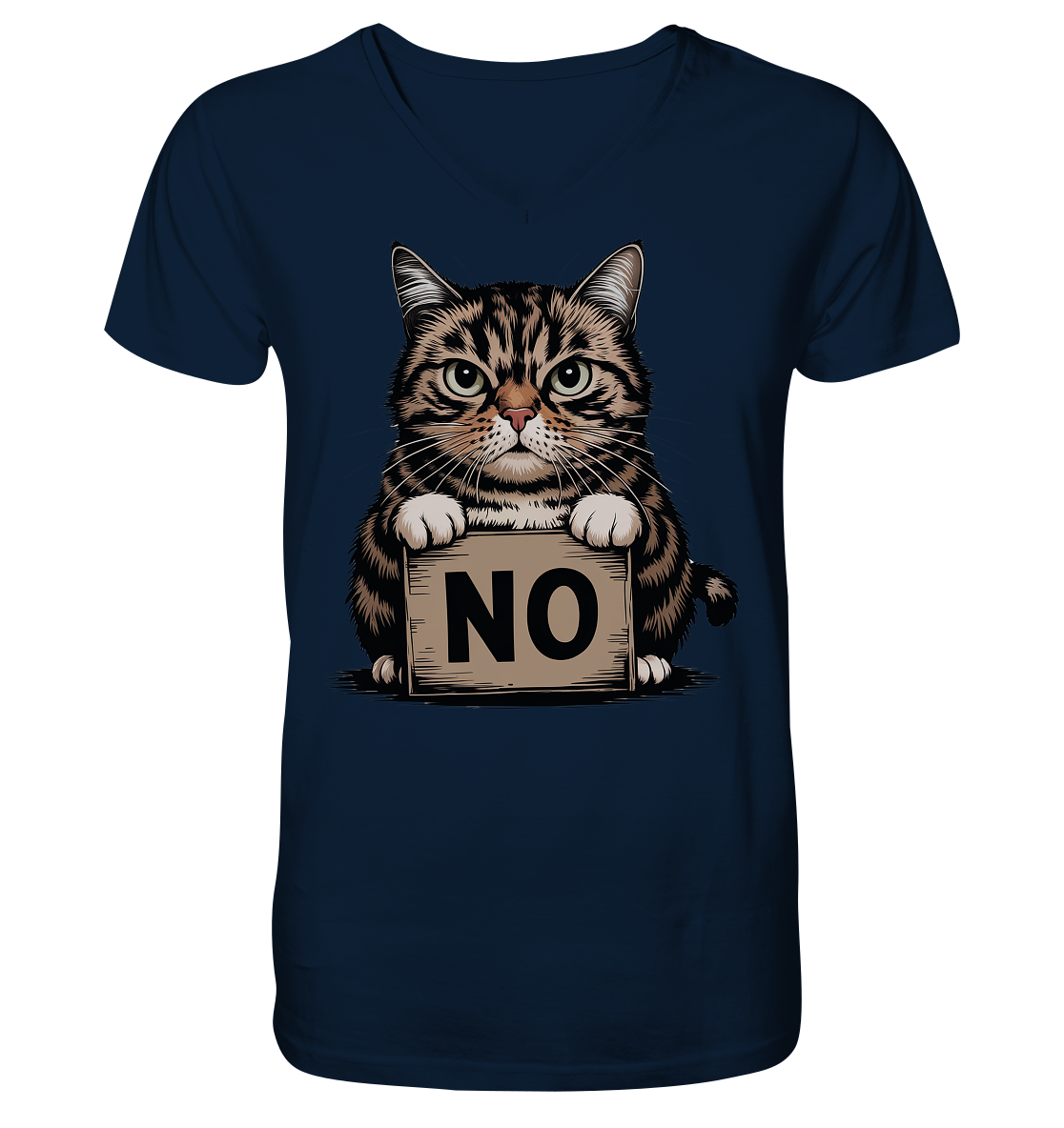 No - Funny Katze  - Mens Organic V-Neck Shirt
